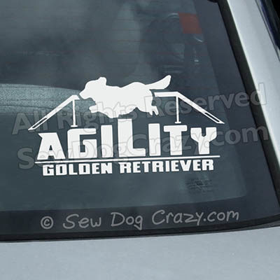 Golden Retriever Agility Vinyl Decals