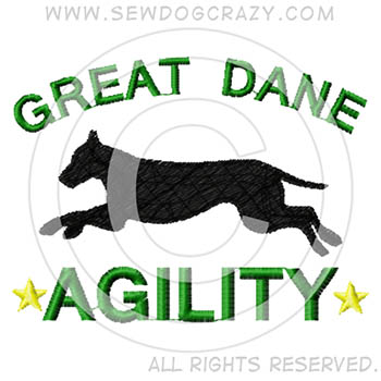 Embroidered Great Dane Agility Shirts