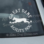 Great Dane Agility Car Window Stickers