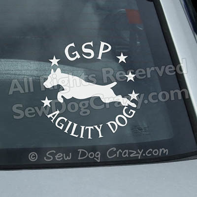 German Shorthaired Pointer Agility Car Window Sticker