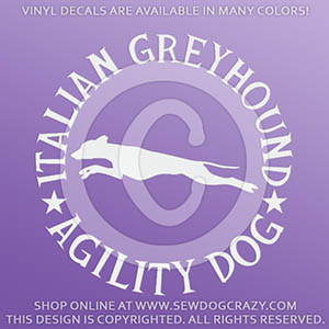 Italian Greyhound Agility Decals