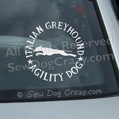 Italian Greyhound Agility Car Window Stickers