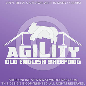 Old English Sheepdog Agility Stickers