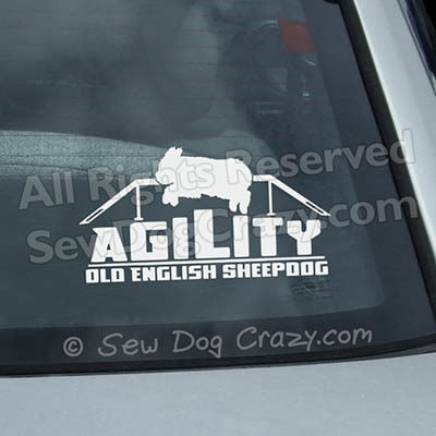 Old English Sheepdog Agility Vinyl Stickers