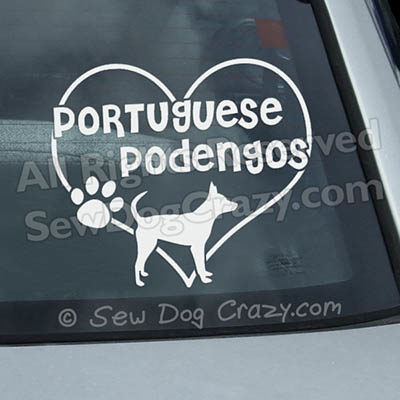 Love Smooth Portuguese Podengos Window Stickers