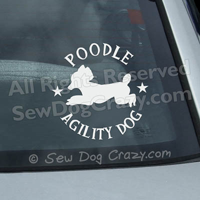 Poodle Agility Car Stickers