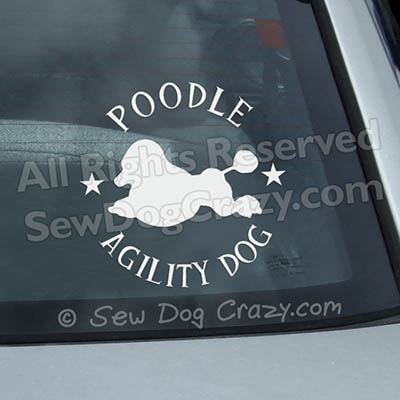 Show Poodle Agility Car Window Stickers