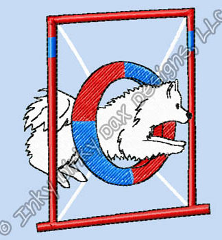 American Eskimo Dog Agility Embroidery