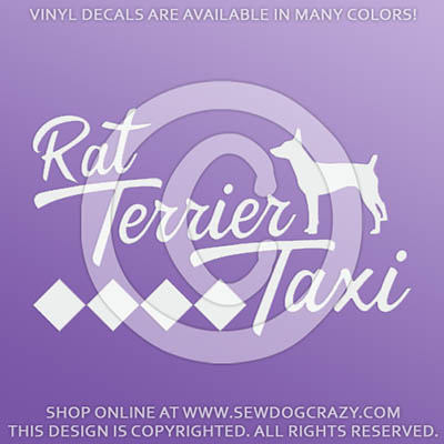 Rat Terrier Taxi Car Decals