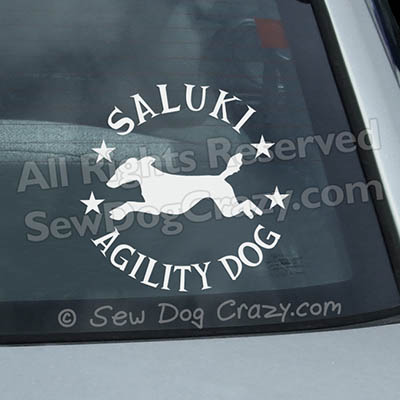 Saluki Agility Car Window Stickers