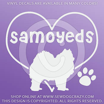 Love Samoyeds Vinyl Stickers