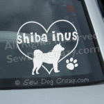 Vinyl Heart Shiba Inus Window Stickers