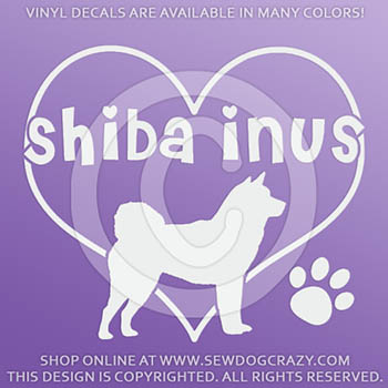 Heart Shiba Inus Vinyl Stickers