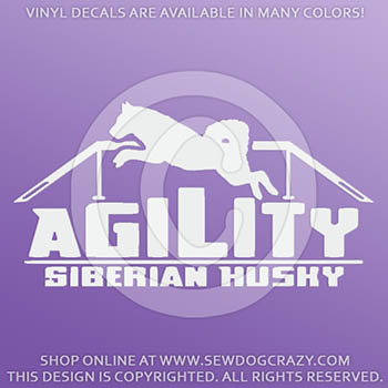 Siberian Husky Agility Vinyl Stickers