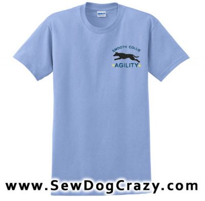 Embroidered Agility Smooth Collie Tshirts