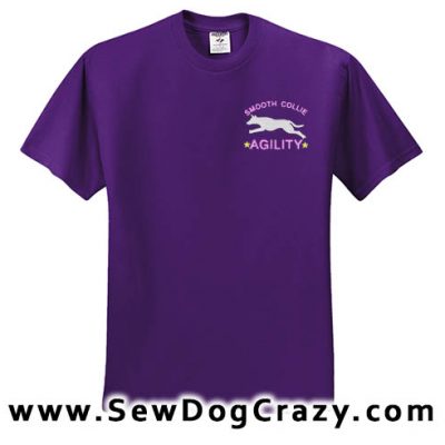 Embroidered Smooth Collie Agility Tshirts