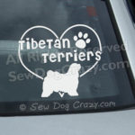 Heart Tibetan Terriers Vinyl Decals
