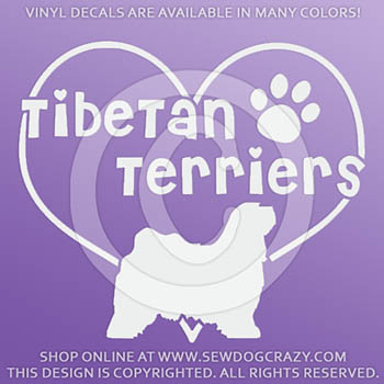 Heart Tibetan Terriers Vinyl Stickers