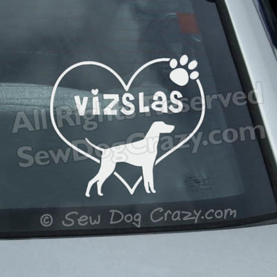 Love Vizslas Car Decals