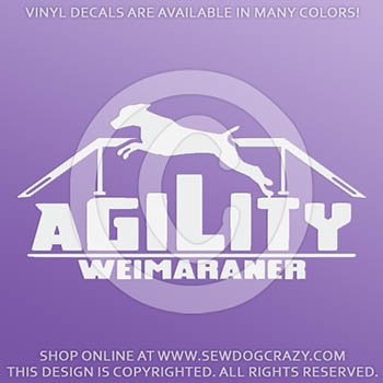 Weimaraner Agility Vinyl Stickers