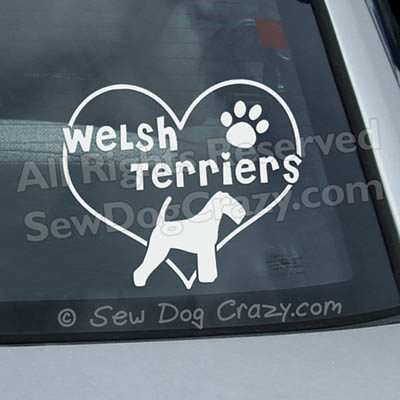 Love Welsh Terriers Vinyl Decals