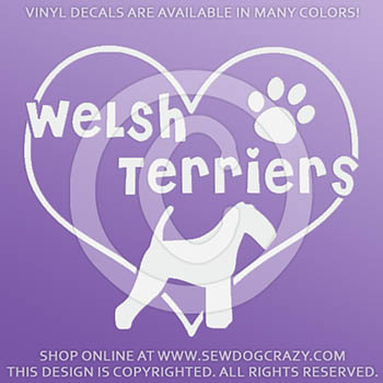 Love Welsh Terriers Car Decals