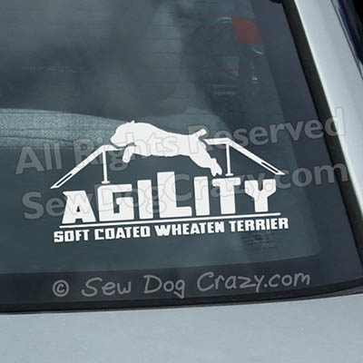 Soft Coated Wheaten Terrier Agility Window Stickers