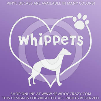 I Love Whippets Vinyl Decal