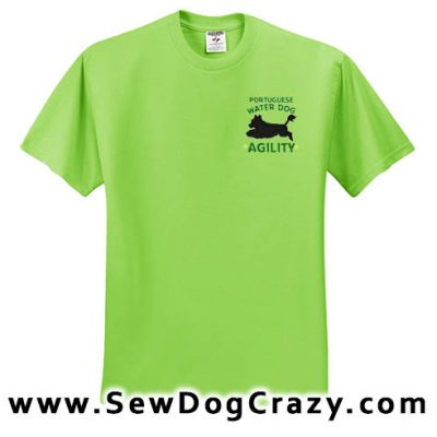 Embroidered Portuguese Water Dog Agility Tshirts