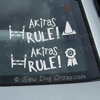 Akitas Rule Car Window Sticker