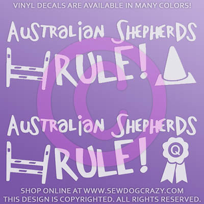 Australian Shepherds Rule Car Sticker