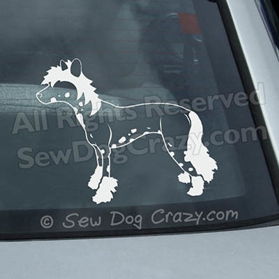 Hairless Chinese Crested Car Window Stickers