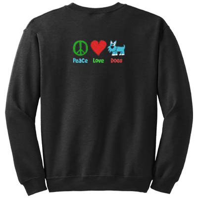 Cartoon Peace Love Dogs Sweatshirt