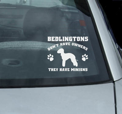 Vinyl bedlington Terrier decals for cars