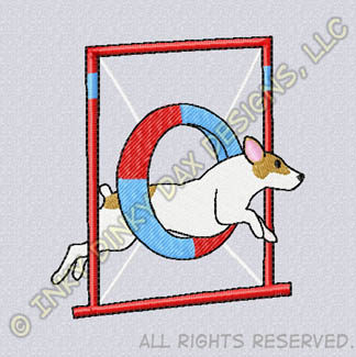 Cartoon Jack Russell Terrier Agility Embroidery