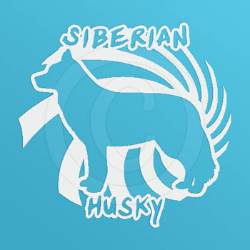 Cool Siberian Husky Vinyl Sticker
