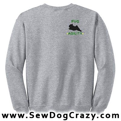 Embroidered Pug Agility Sweatshirts