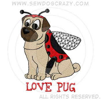 Ladybug Pug Cartoon Shirts