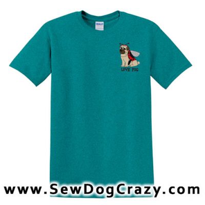 Embroidered Love Pug Tshirt