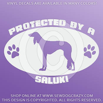 Protected by a Saluki Car Stickers