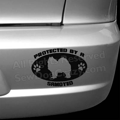 Protected by a Samoyed Bumper Sticker