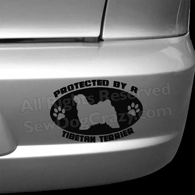 Protected by a Tibetan Terrier Bumper Sticker