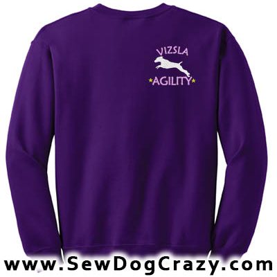 Embroidered Vizsla Agility Sweatshirts
