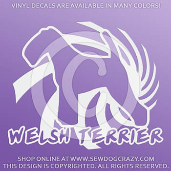 Spiral Welsh Terrier Vinyl Decals