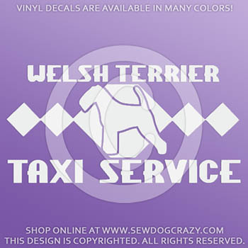 Welsh Terrier Taxi Car Stickers