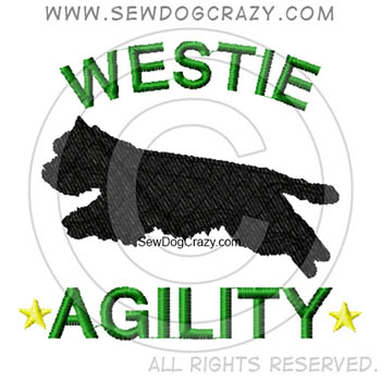 Embroidered Westie Agility Shirts