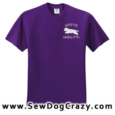 Embroidered Westie Agility Tshirts