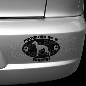 Protected by a Whippet Car Decal