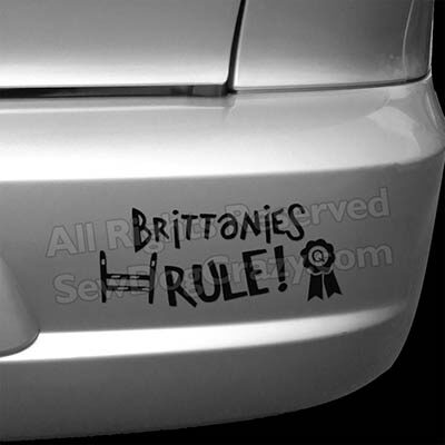 Brittanies Rule Dog Sports Car Stickers