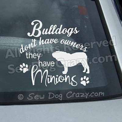 English Bulldog Car Window Stickers